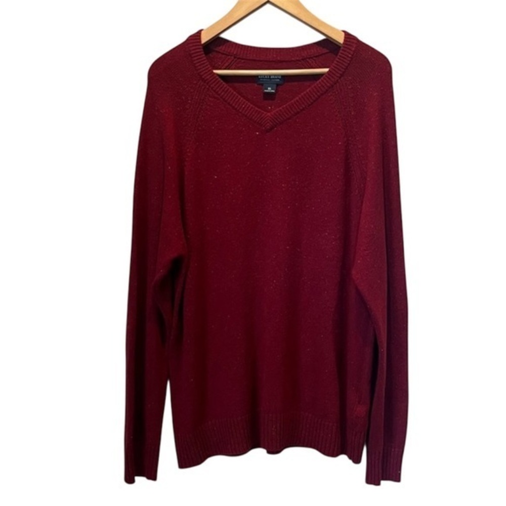 Lucky Brand Men’s V Neck Sweater Size XL Dark Red